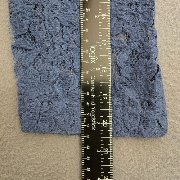 Chico's Women 1 US M Dark Blue Silver Zip Lace Moto Notched Collared Open Blazer - Picture 12 of 12